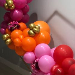 Balloons Organic Balloons Garland With Hexagon $90 