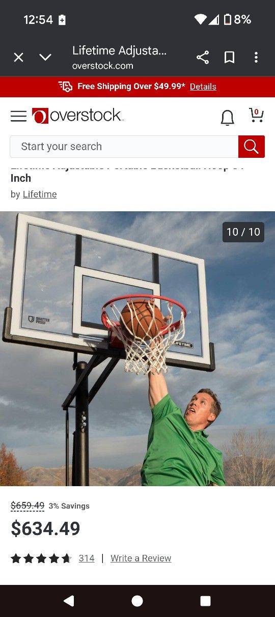 LIFETIME BASKETBALL HOOP SHATTERPROOF GLASS