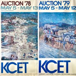 VINTAGE Rare Pair KCET Auction Prints 1978 & 1979 BOTH SIGNED by MARCO SASSONE