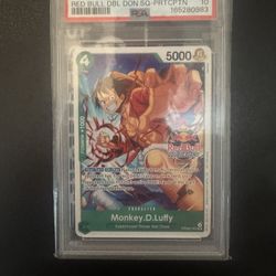 Red bull luffy One piece card Psa 10