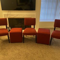 Pottery Barn Chairs And Ottomans