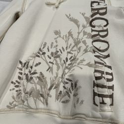 Abercrombie Beige Vintage Hoodie With Distressed Stitching