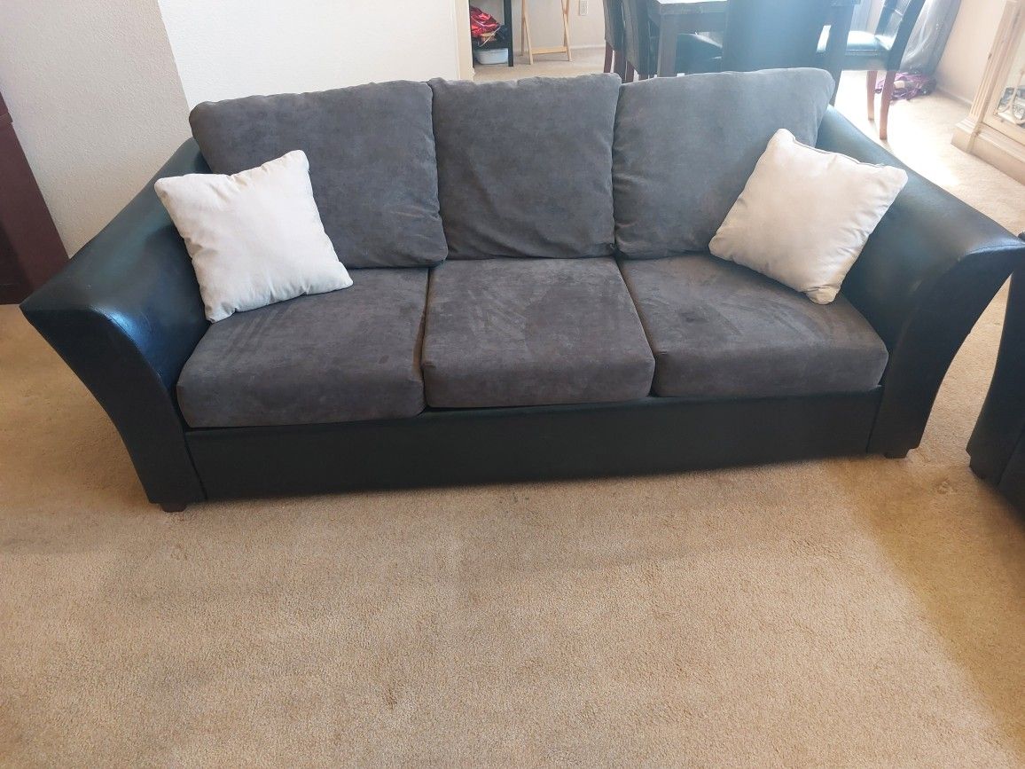 Gray Sofa + Loveseat Set $325