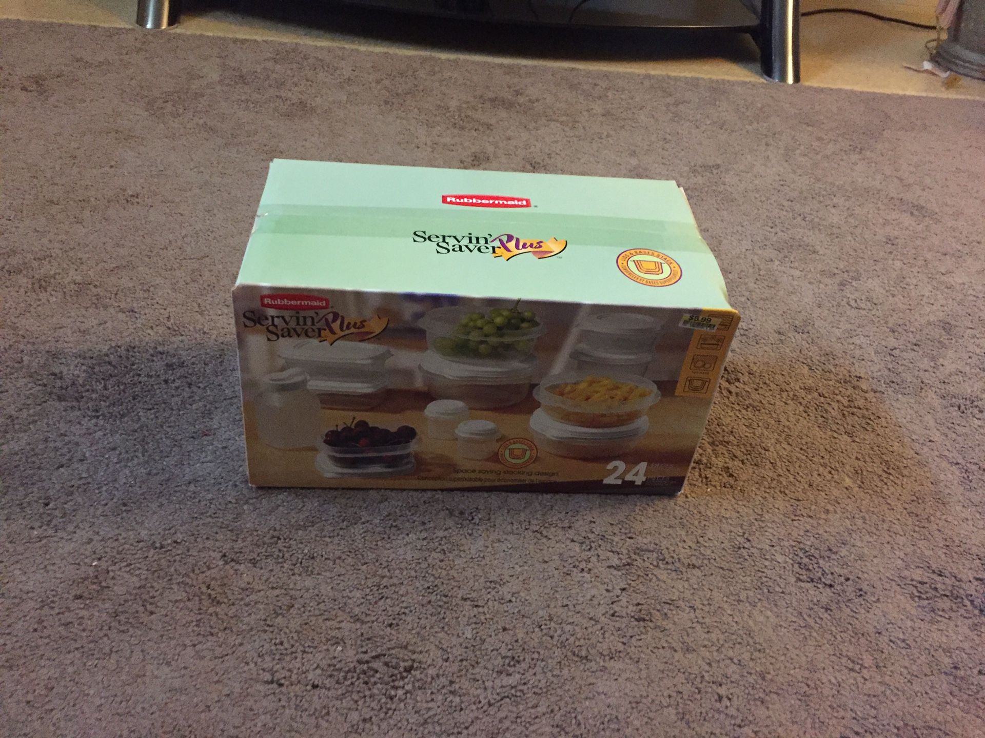 Brand new Rubbermaid 24 piece plastic storage containers and lids. Never used. Asking $2
