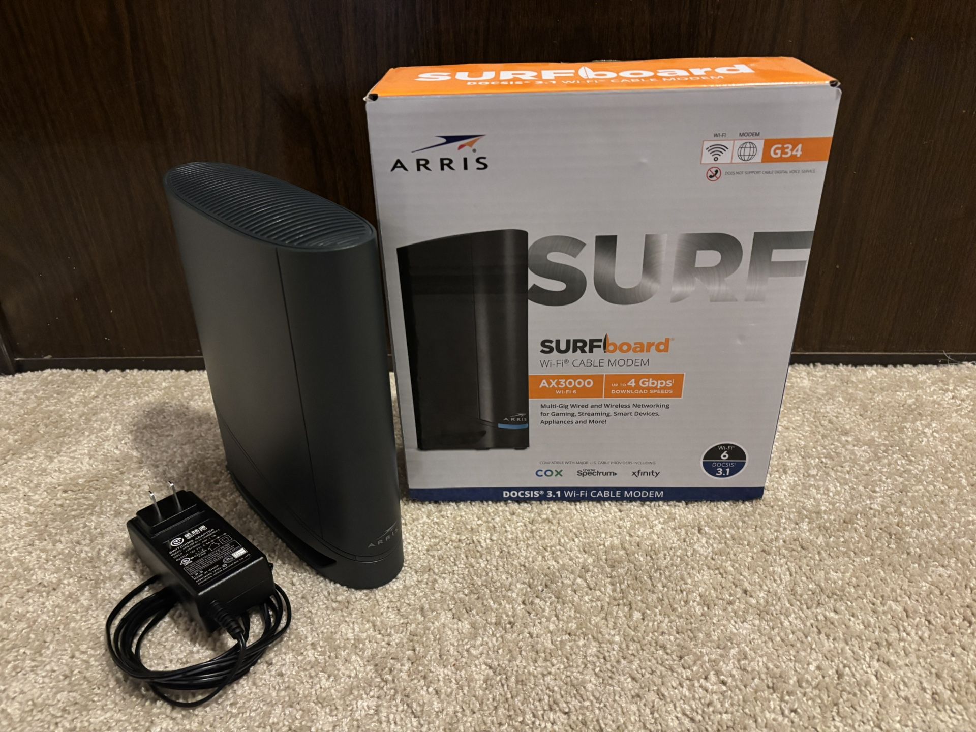 Arris Surfboard G34 Wi-Fi Cable Modem | Wireless Router