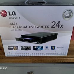 LG GE24 external DVD writer. 
It is a Super Multi 24x DVD rewriter.
