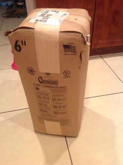 Silver jacket flexible air conditioning tube 25 fee long 6 inches wide
