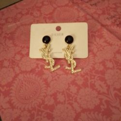 Yves Saint Lauren Silver Earrings 