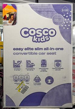 Cosco Kids Easy Elite Slim All-in-One Convertible Car Seat – Framboise Pink – NEW