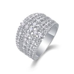 Fifty8 Multi-Stone Moissanite Ring, 925 Sterling Silver, Timeless Bloom