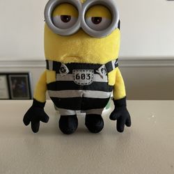 Despicable Me 3 Minions Jail Time Tom 5" Stuffed Plush - Hard Goggles Prison