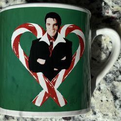 2 Elvis Mugs Christmas Candy Cain