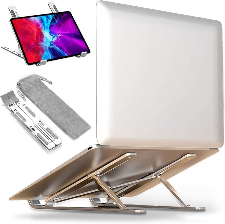 Aloptis Laptop Stand, Laptop Riser, Computer Stand for Laptop, Aluminum Foldable Laptop Stand for Desk, Compatible with Dell, HP, MacBook, Lenovo