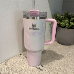 Pink Watercolor Tulle Stanley- 40oz 