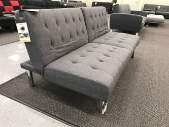 Gray futon sofa bed