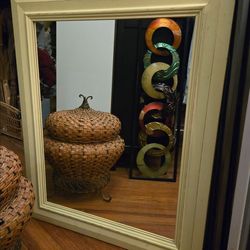 Heavy Distressed Mirror 26x32 wood frame
