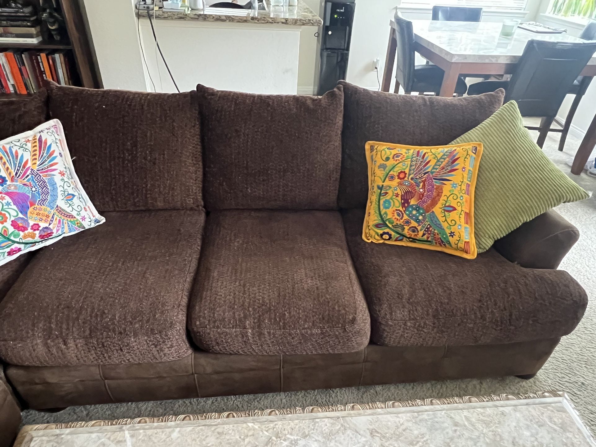 Large Comfy Brown Couch