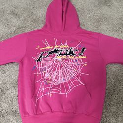 pink spider hoodie size medium 