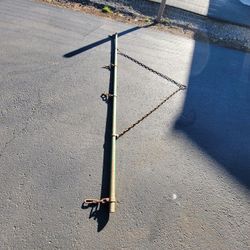 Drag Bar For Towing Farm Implements 10'6" With 4 Chains For Ataching Whatever. John Deer Green