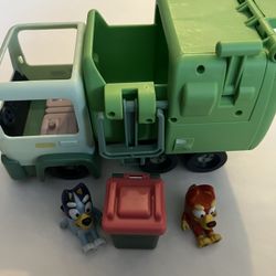Bluey Garbage Truck With Two Figures One Garbage  Can