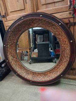 Rustic style framed mirror