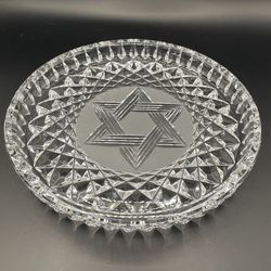 Waterford Crystal Star of David 8" Plate Jewish Judaica Hanukkah Serving Dish
