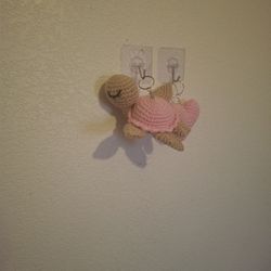 Turtle and heart keychains