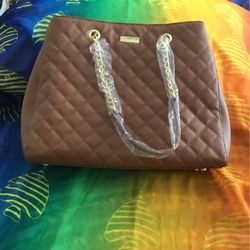 Joy And Iman Quilted Leather Purse New