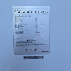 Eco Worthy 100 Watt Solar Panel New