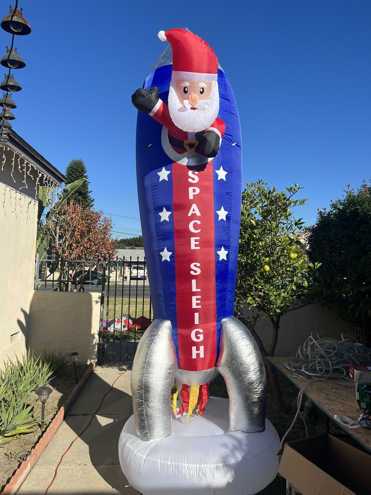 12ft Santa Rocket Space Sleigh Christmas Inflatable
