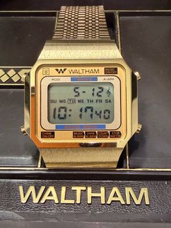 VINTAGE 1977 WALTHAM LCD X652-SH19 MUSICAL ALARM DIGITAL WATCH 🔵  — FULL ORIGINAL SET — PRISTINE CONDITION