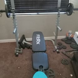 Weight Bench -  Squat Rack - Olympic Bar & Weights