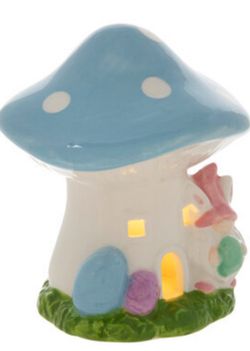 Blue Light Up Mushroom & Gnome
