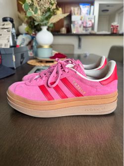 adidas Gazelle Bold Athletic Shoe - Big Kid - Rose Tone / Better Scarlet / Cream White