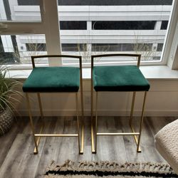 Set of 2 Green Counter Stools from World Market