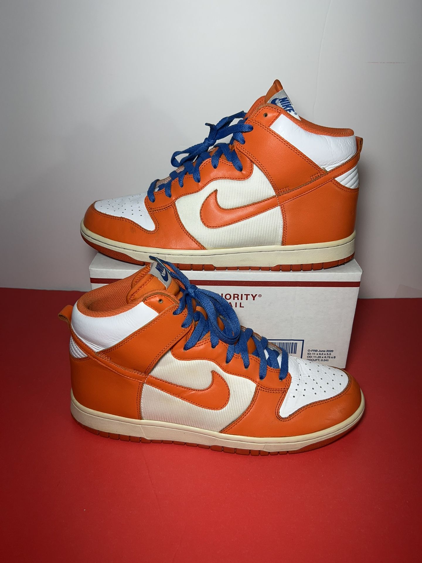 NIKE DUNK HIGH ORANGE WHITE BLUE BLAZE SYRACUSE 2009 RARE...