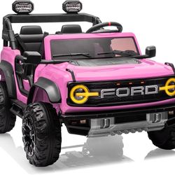 24V Ride on Toys for Big Kids, Licensed Ford Bronco Raptor 2 Seater Ride on Cars with Remote Control, Ride on Truck w/ 4-Wheeler Suspensio