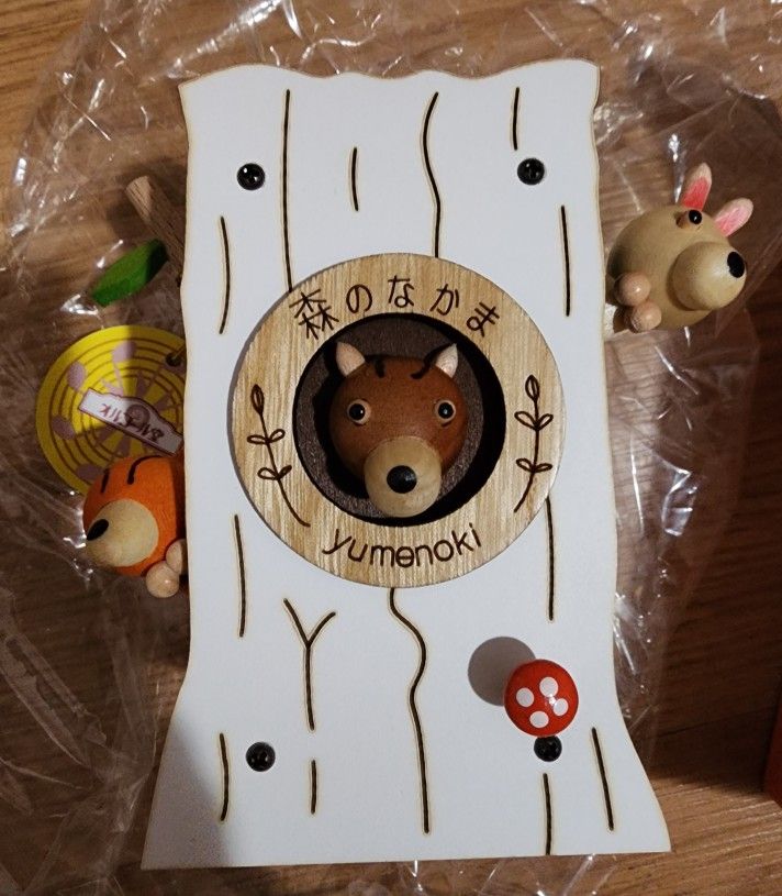 New Japan Animal Tree Bear Fox Rabbit Musical Melody Wind Up Music Box Totoro