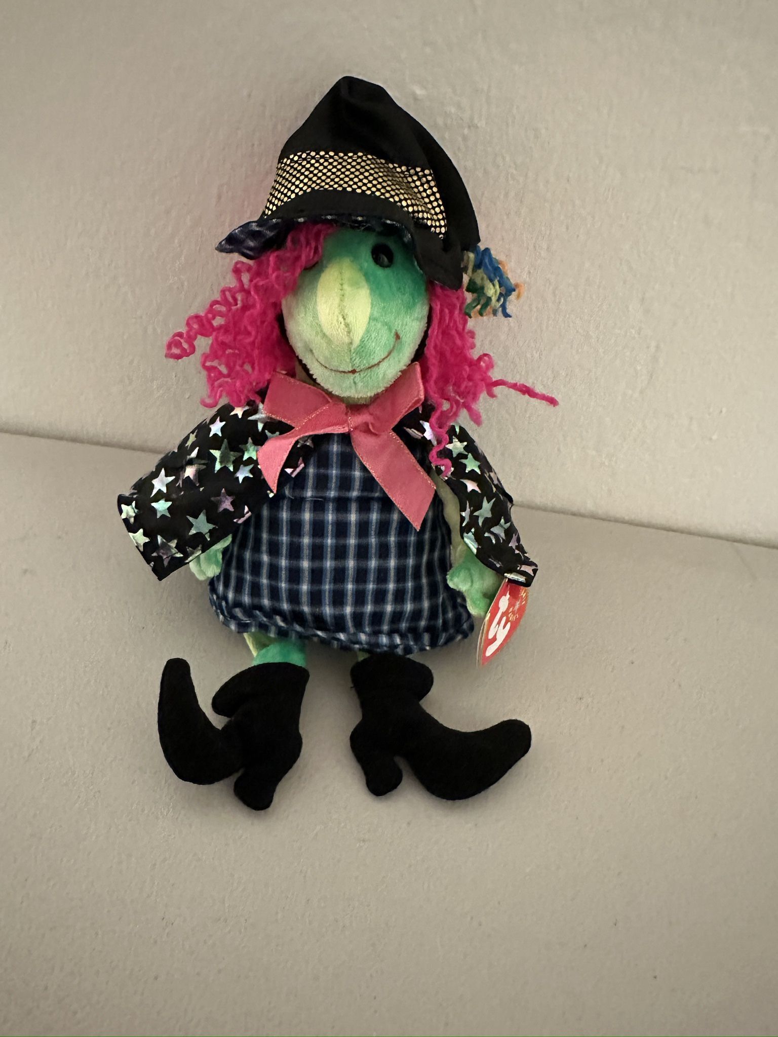Ty Beanie Baby SCARY the Halloween Witch Hat Stars Plush Stuffed Toy 