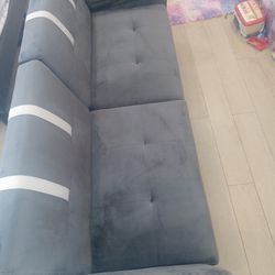 Sofa Bed Gray Velvet 