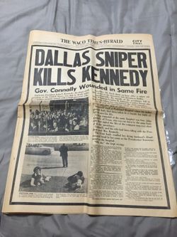 JFK original authentic newspaper