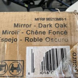 Dark Wood Framed Mirror. 