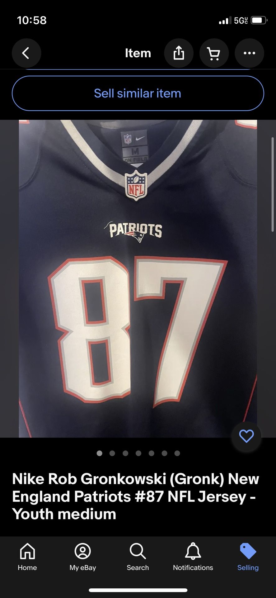 New England Patriots Jersey, Kids Size Medium