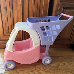 Little Tikes Princess Cozy Shopping Cart Push Along Buggy Doll Stroller Cute! 