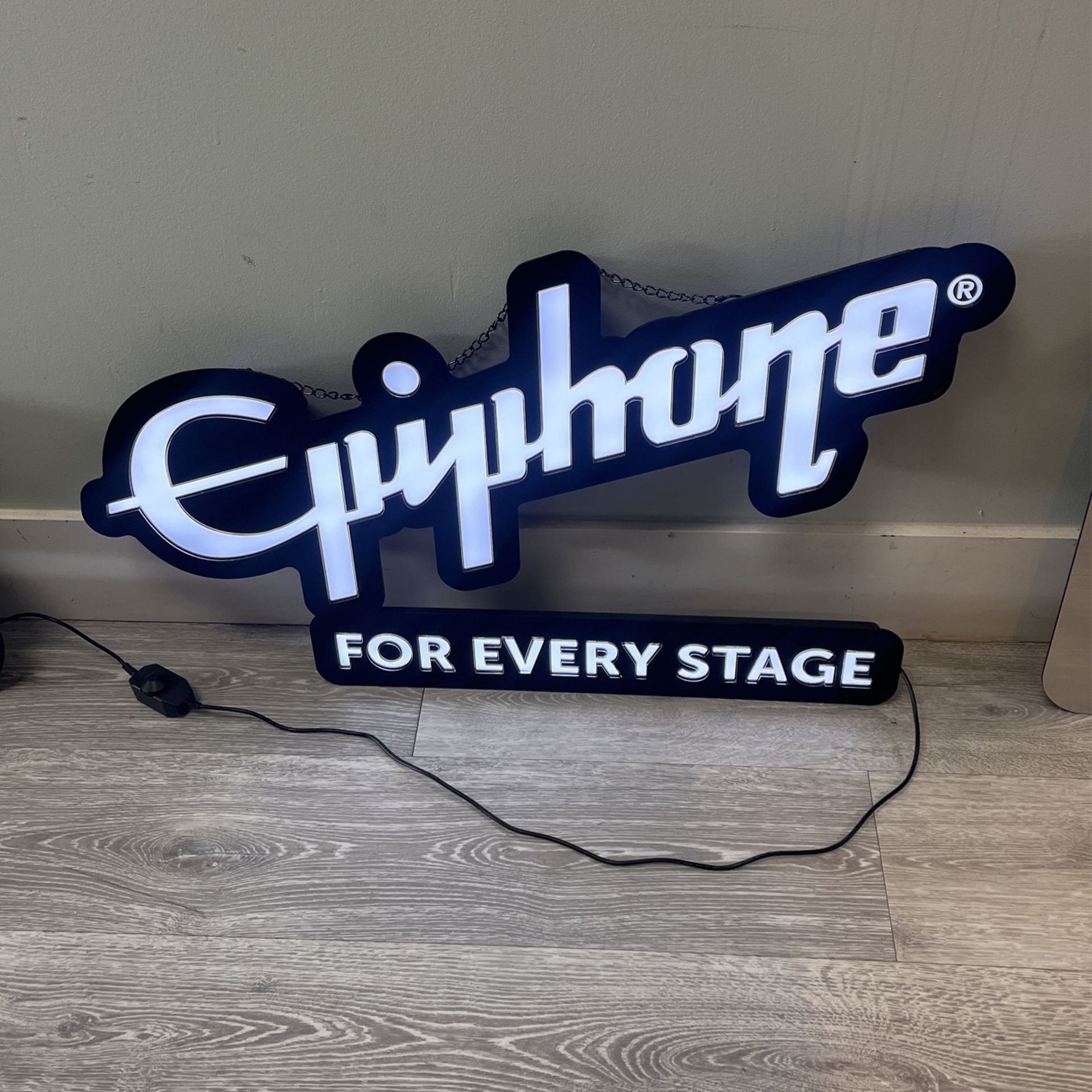 Epiphone Logo LED Sign, 30 Inch Black and White