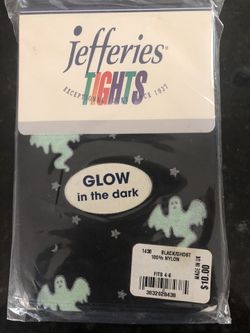 New Halloween glow in dark 100% nylon tights size 4-6