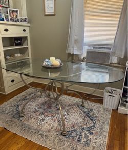 BEAUTIFUL GLASS TOP DINING TABLE