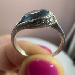 925 silver , Natural Topaz ring , size 6