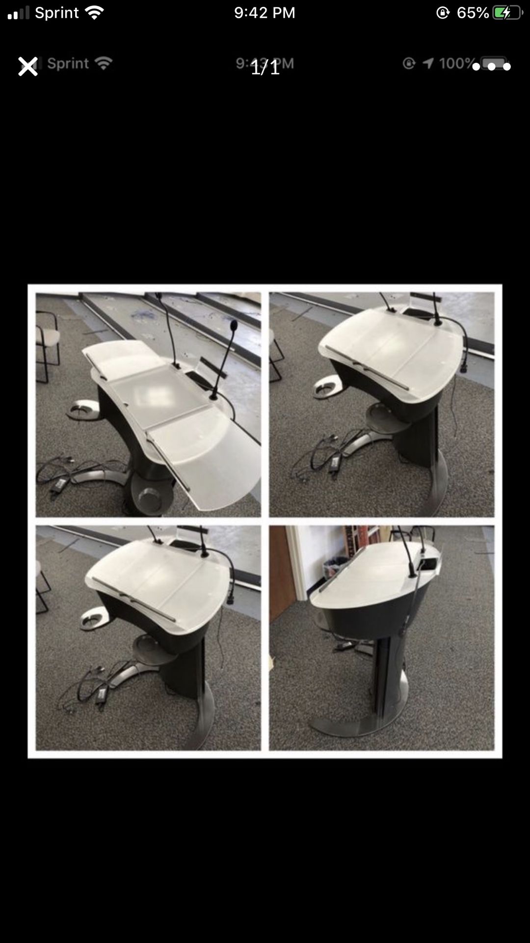 Podium with Shure mic and extras