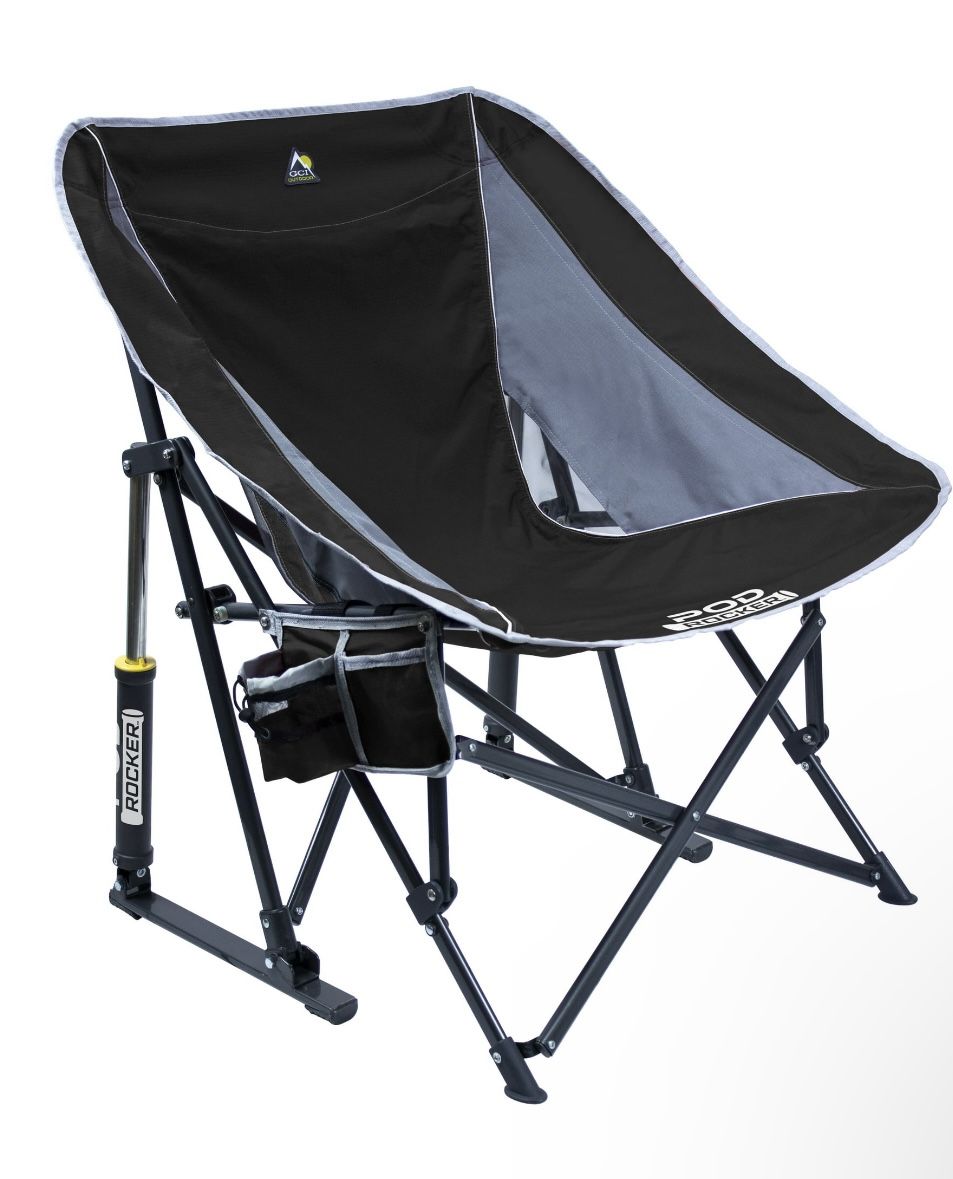 GCI Outdoor Pod Rocker Foldable Rocking Camp Chair, Black (6 Available)